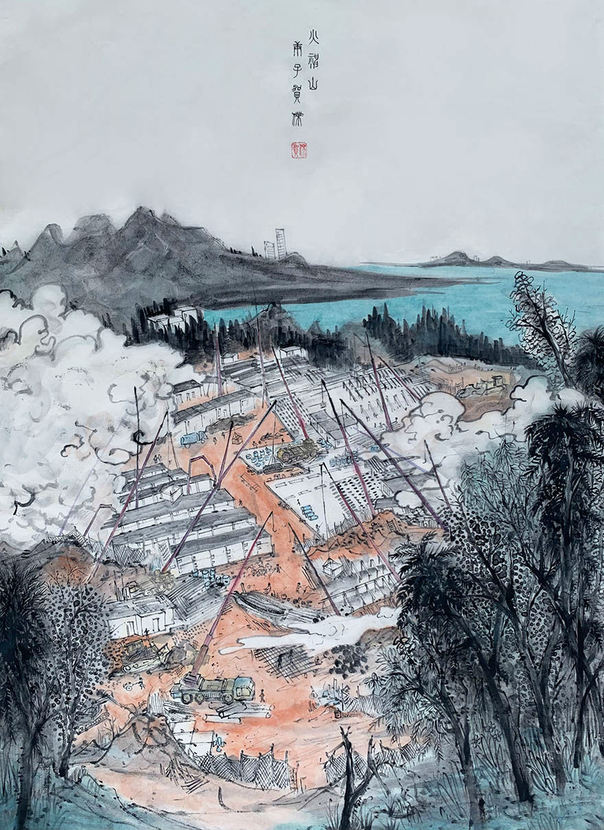 杨志勇作品(中国画)——《为钟南山造像》